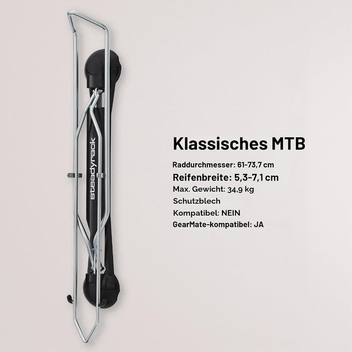 Steadyrack Fahrrad Wandhalterung - Mountain Bike Rack - Fahrrad Wandhalterung Vertikal als Aufbewahr
