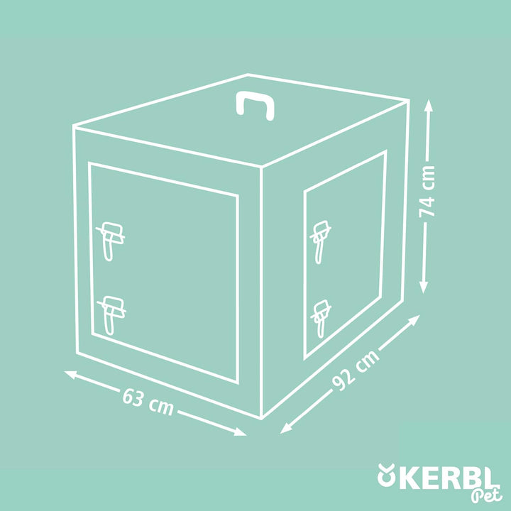 Kerbl 81366 Gittertransportbox, klappbar, 92 x 63 x 74 cm, 2 Türen, schwarz, 92 x 63 x 74 cm