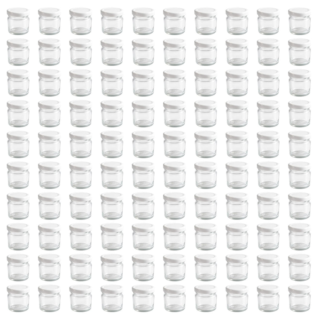 Vitrea 200x Mini Marmeladengläser 50 ml - mit Deckel Weiss TO 43 - kleine Einmachgläser zum befüllen