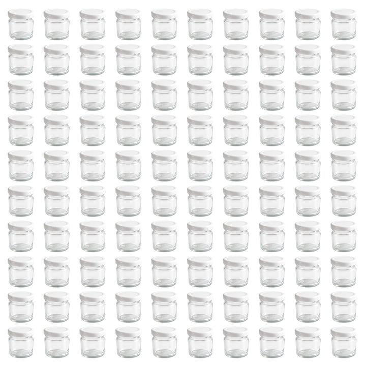 Vitrea 200x Mini Marmeladengläser 50 ml - mit Deckel Weiss TO 43 - kleine Einmachgläser zum befüllen