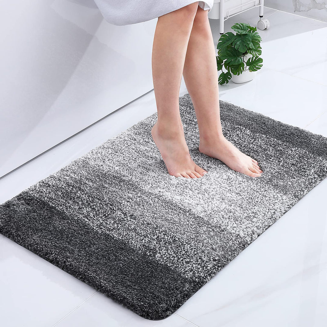 Homaxy Weich Badezimmerteppich 60x90 cm, rutschfest waschbar Badematte Flauschige Hochflor Badteppic