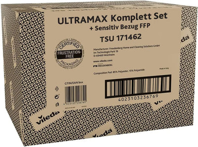 Vileda ULTRAMAX 2in1 Bodenwischer Komplett Set mit extra Sensitive Bezug für sensible Böden, Wischmo