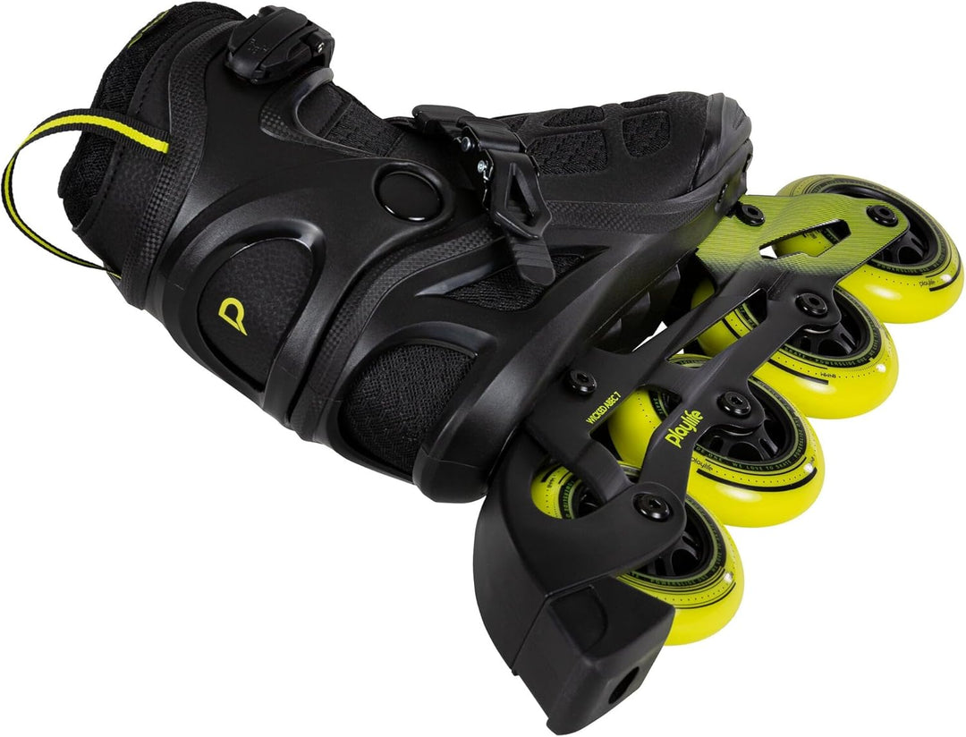 Playlife Inline Skates Lancer Black 84, Schwarz, Unisex für Herren und Damen 84mm/82A Rollen, ABEC 7