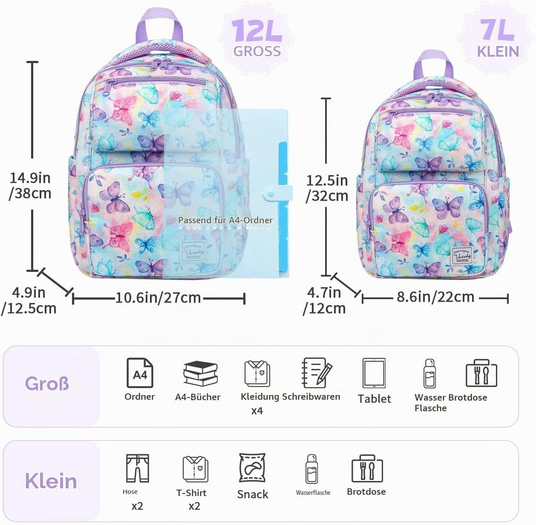 VASCHY Kinderrucksack, Niedlich Wasserabweisend 7L Vorschule Kinder Rucksack Kindergartenrucksack Sc