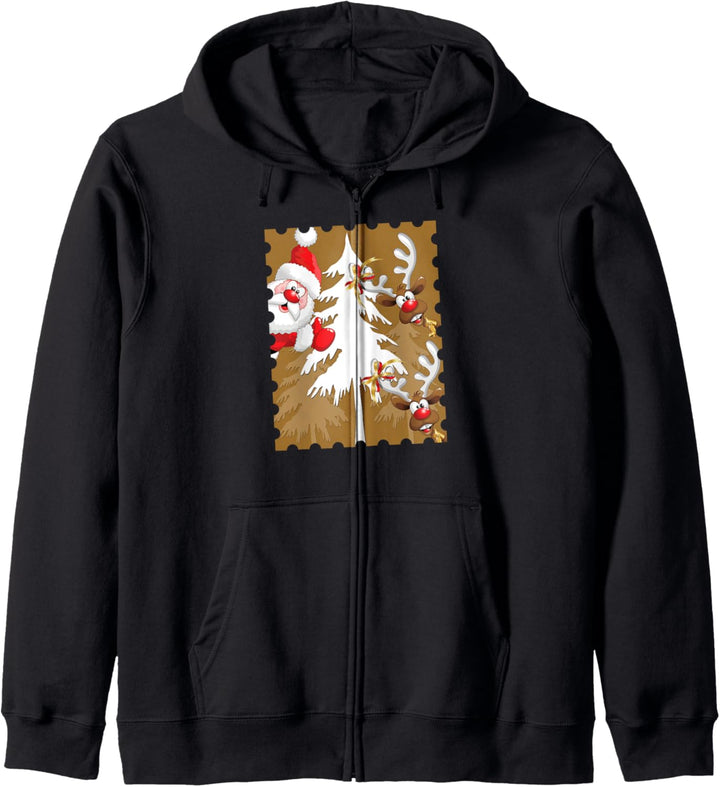 Reindeer And Santa Merry Christmas Kapuzenjacke