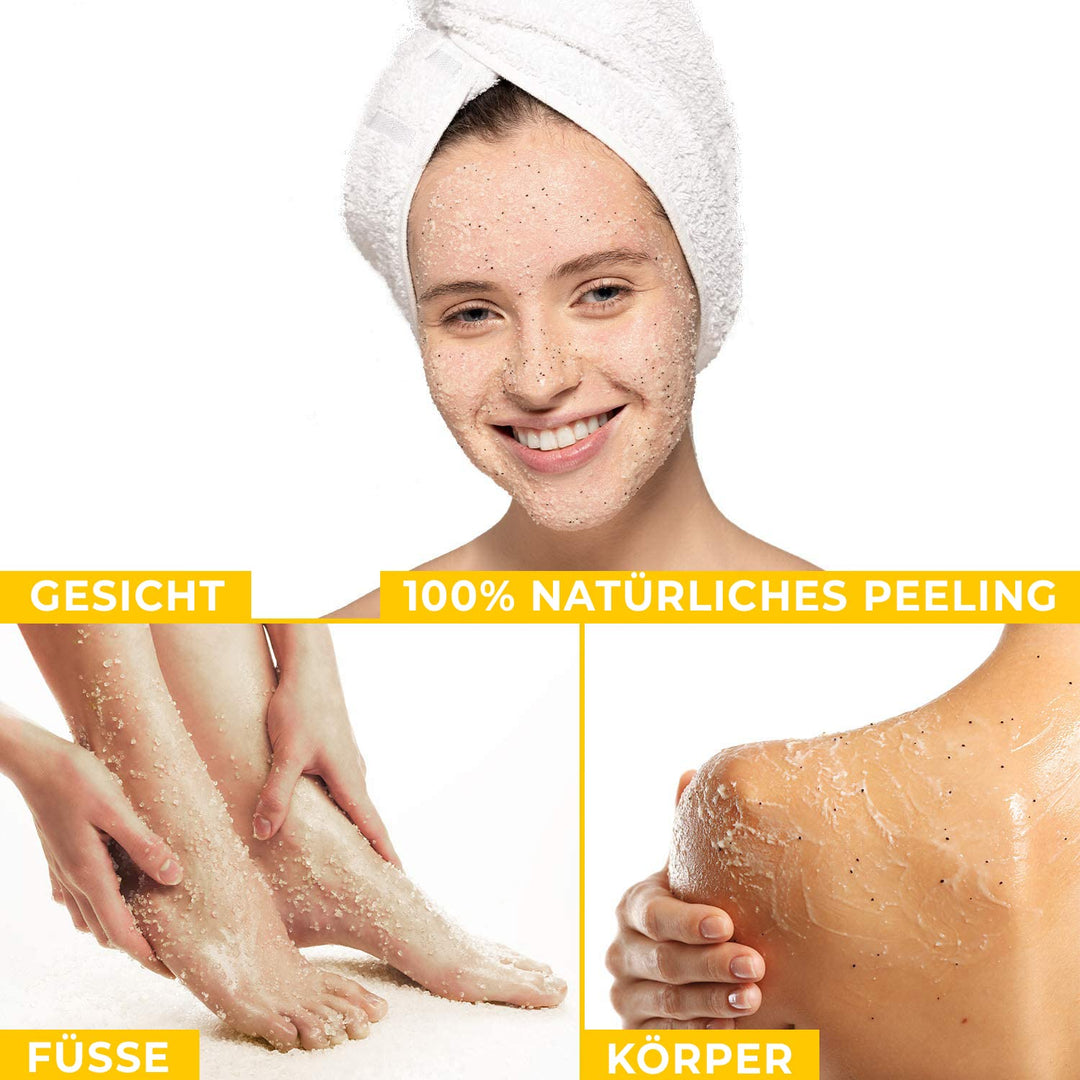 Ultra Körperpeeling Body Scrub Lemon Mint 510g - Natürliches Körperpeeling mit Totem Meer Salz - Feu