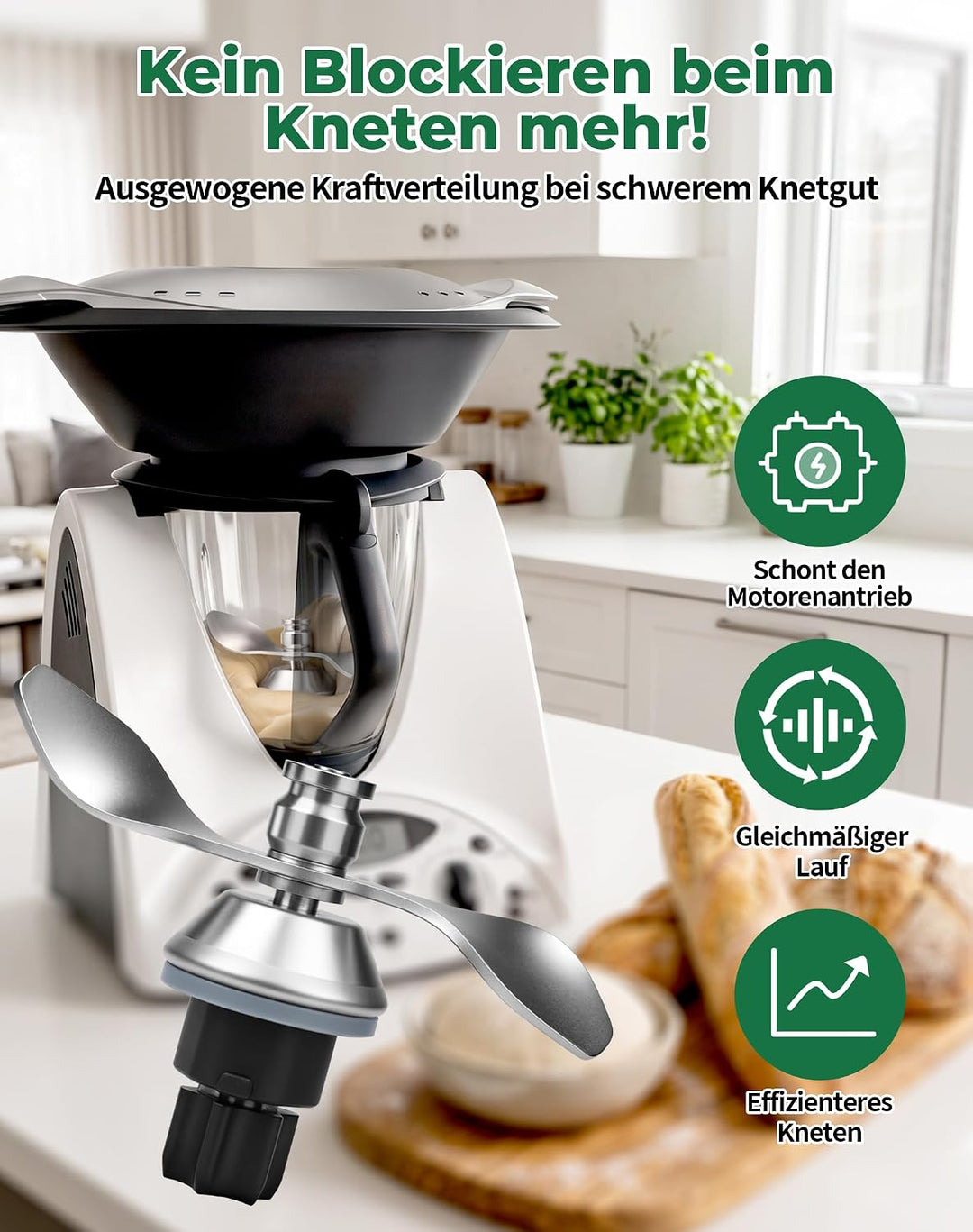 Teigmesser für Thermomix TM31 Knetmesser Mixmesser für Vorwerk Zubehör