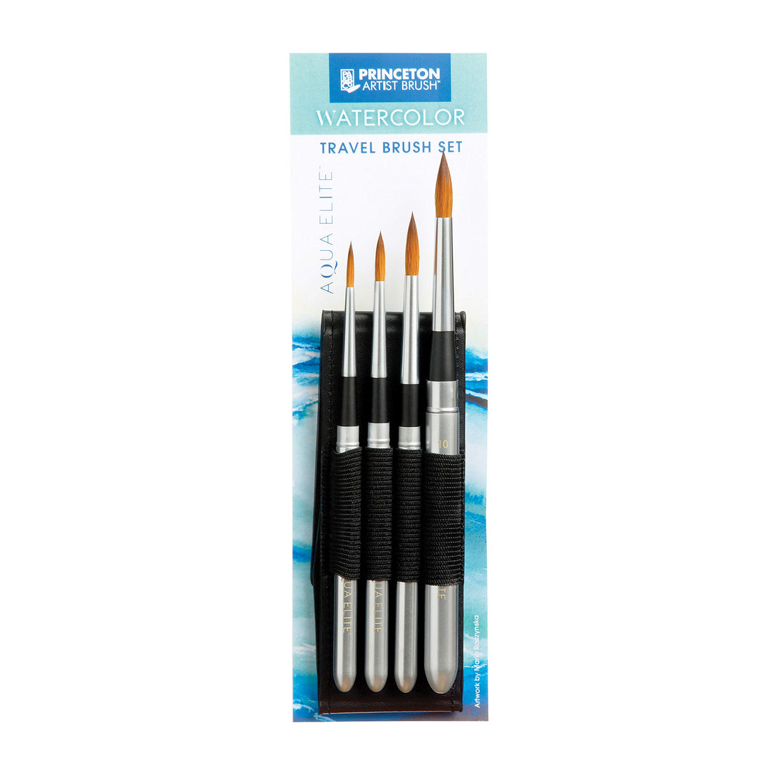 Princeton Aqua Elite NextGen Artist Travel Brush Set, Series 4850 Synthetic Kolinsky Sable for Water