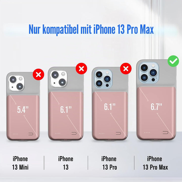 HUOBAO Batteriehülle für iPhone 13 Pro Max, [6000mAh] Ladegerät Hülle für iPhone 13 Pro Max, Schütze
