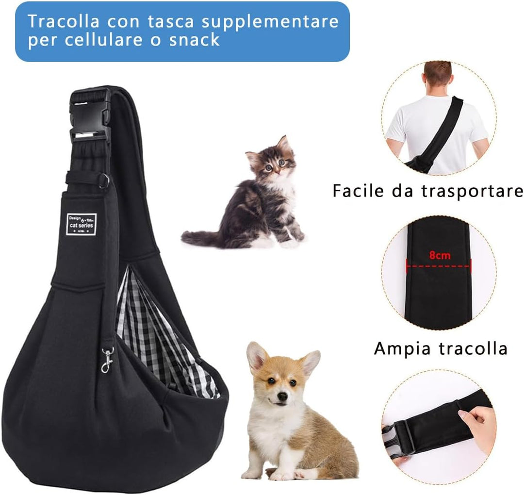 Reisetasche für Hunde, Transporttasche für Spaziergänge und im Freien, für Hund/Katze bis 7,5 kg,Sch