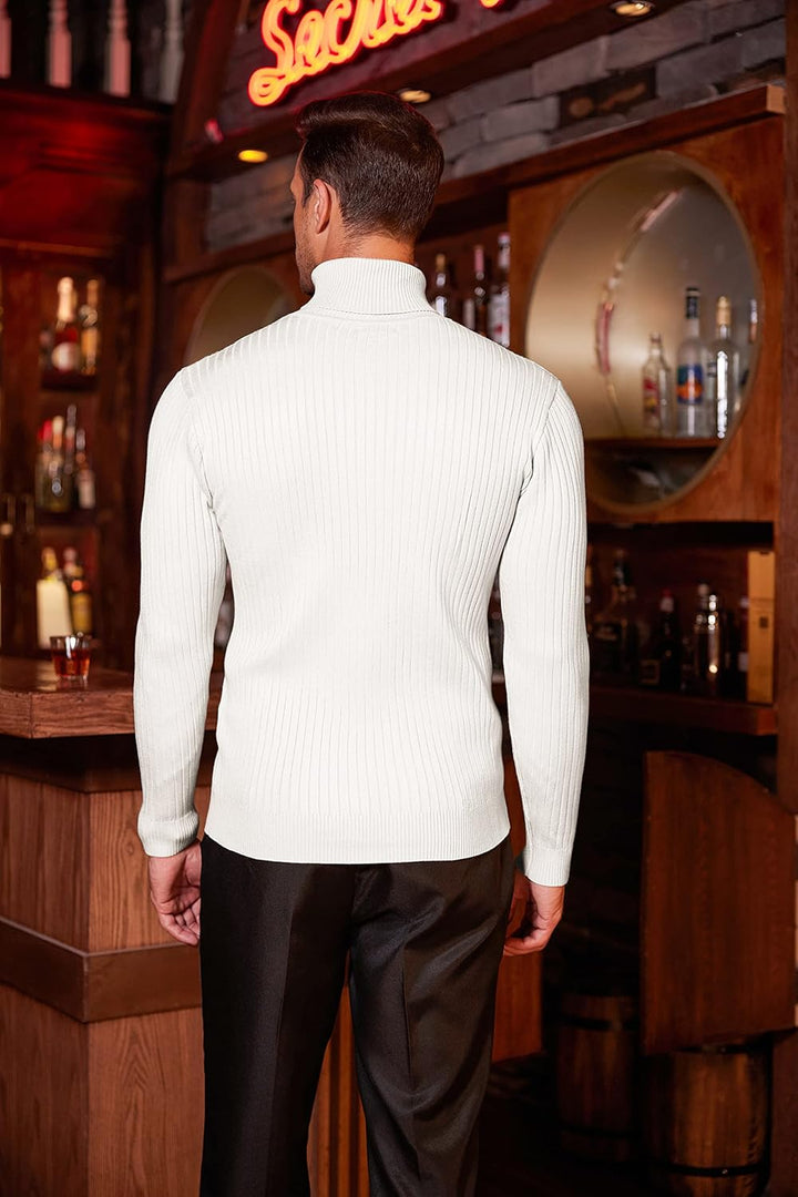 COOFANDY Herren Rollkragenpullover Feinstrick Pullover Langarm Winter Pullover Slim fit Warm Rollkra
