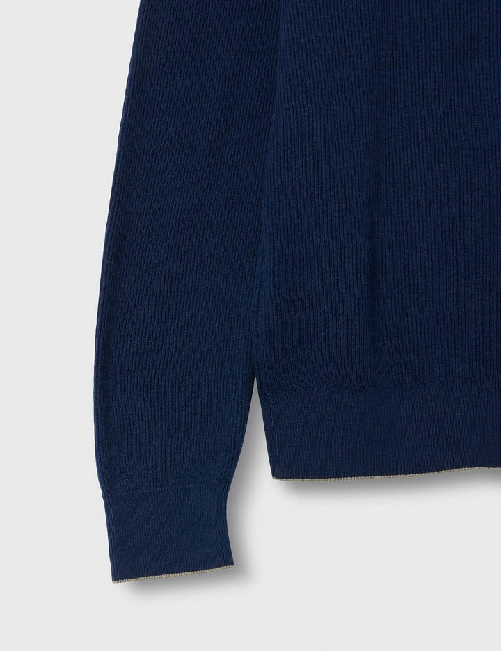 Hackett London Herren Rib Knit Crew Pullover S Blau (Marineblau), S Blau (Marineblau)