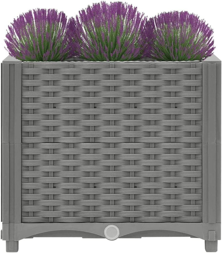 vidaXL - Rechteckiges Hochbeet aus Polypropylen für den Aussenbereich | Geräumiger Blumentopf für Pf