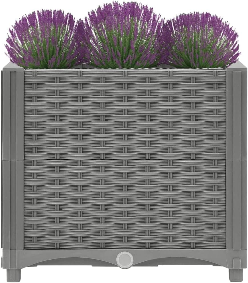 vidaXL - Rechteckiges Hochbeet aus Polypropylen für den Aussenbereich | Geräumiger Blumentopf für Pf