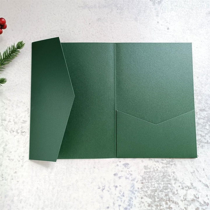 Grüne Hochzeitseinladungsumschläge, Perlpapier, 250 g/m², 25 Stück, Für Hochzeit Geburtstag Taufe Ei