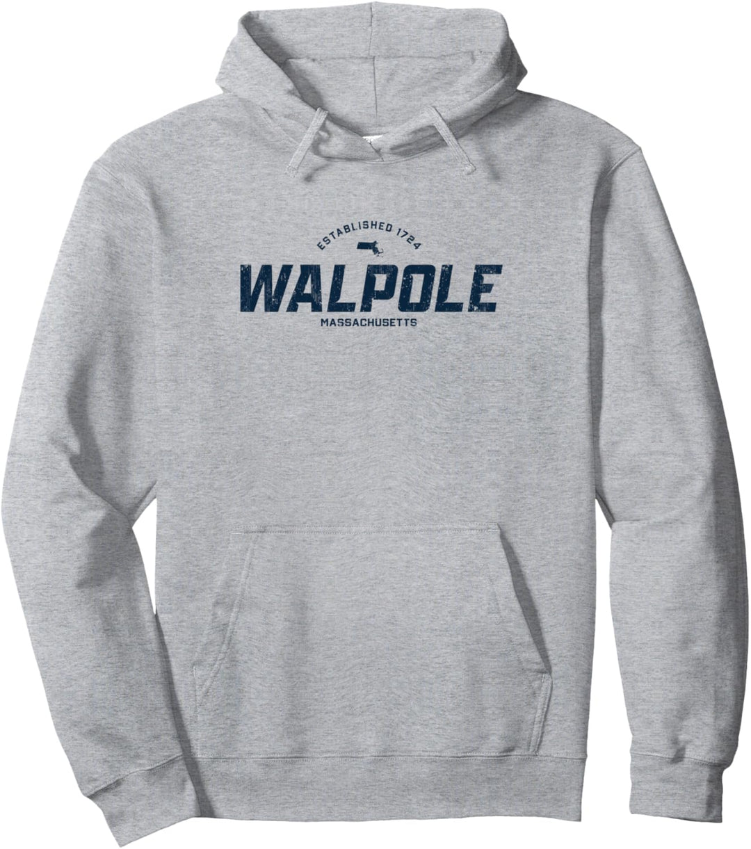 Walpole Massachusetts MA Sportlogo Vintage Athletic Marineblau Pullover Hoodie