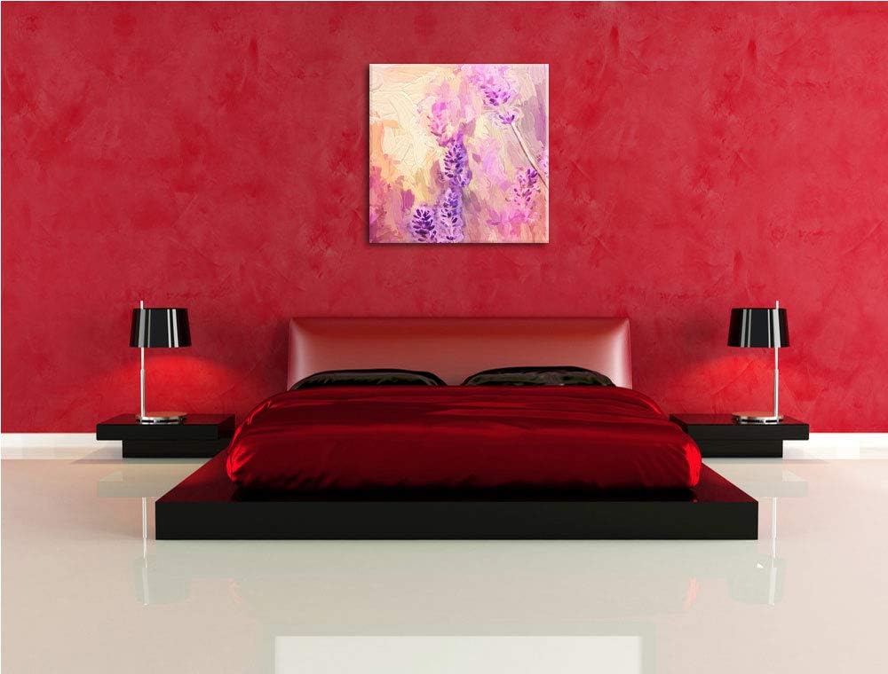 schöner Lavendel, Format: 70x70 auf Leinwand, XXL riesige Bilder fertig gerahmt mit Keilrahmen, Kuns