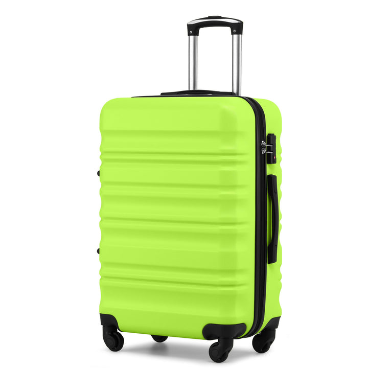 COOLIFE Hartschalen-Koffer Trolley Rollkoffer Reisekoffer mit TSA-Schloss und 4 Rollen (Grün, Mittel