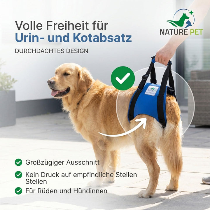 Tragehilfe Hund hinten - Ideal für ältere, kranke oder operierte Hunde - Diese Treppenhilfe für Hund