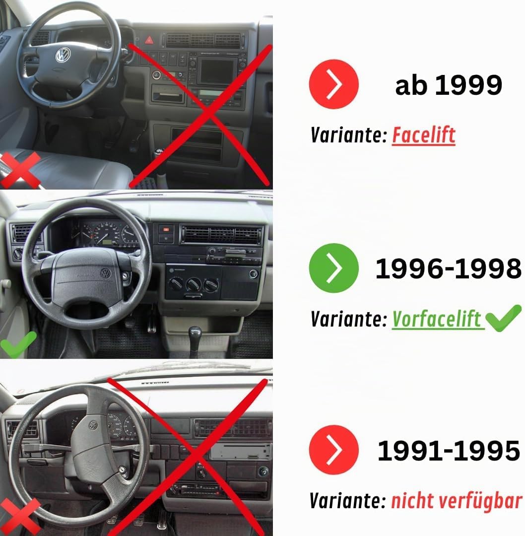 Generisch Premium MagSafe kompatible Handyhalterung für VW T4 Vorfacelift (Bj. 1996-1998) – Magnet H