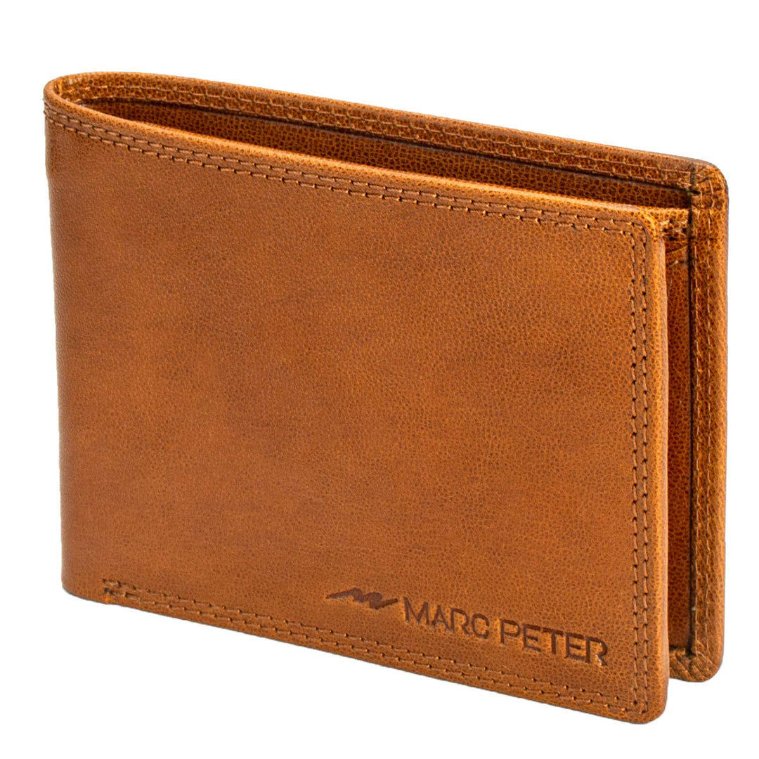 Marc Peter® Echt-Leder Geldbörse Hanover | Geldbeutel für Herren mit RFID-Schutz | Gross 10 Fächer P