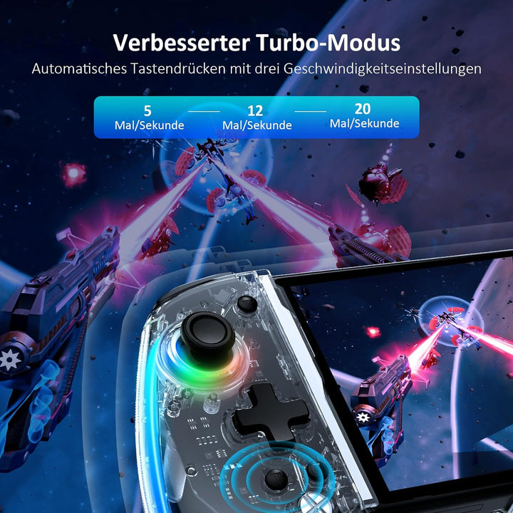 NexiGo Gripcon, (Gen 2), Keine Deadzone, Enhanced Switch/Switch OLED Controller für Handheld-Modus,
