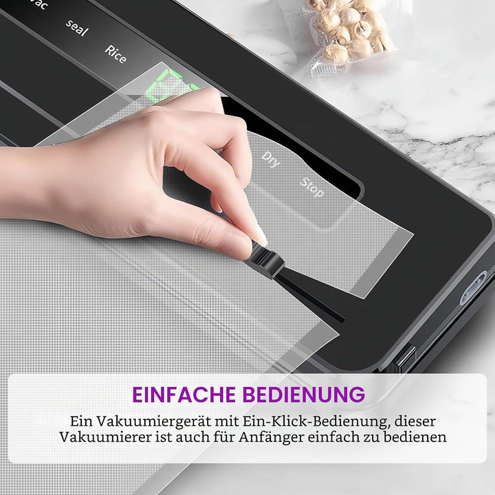 Vakuumiergerät 6-in-1, Vakuum Maschine mit Folienschweissgerät, 10 Beutel &amp; Schlauch, Trockene/Feuch