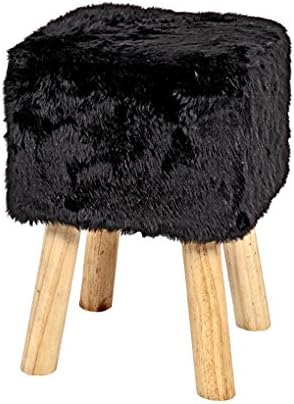 HAKU Möbel Hocker, Massivholz, schwarz, B 30 x T 30 x H 45 cm, Schwarz
