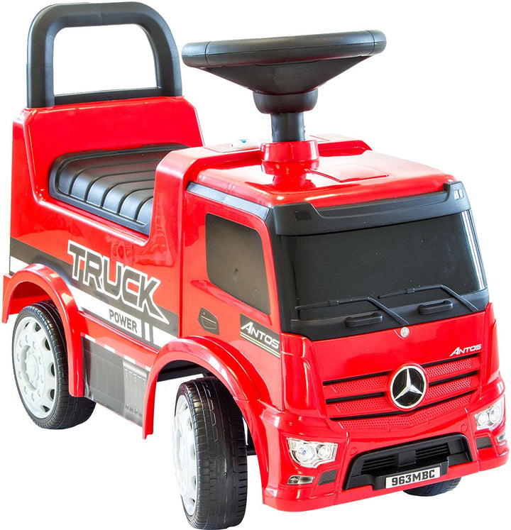 NATIV Rutscherauto Mercedes Antos, Babyrutscher mit Kunststoffrädern, Truck, LKW, Kinderfahrzeug Rut