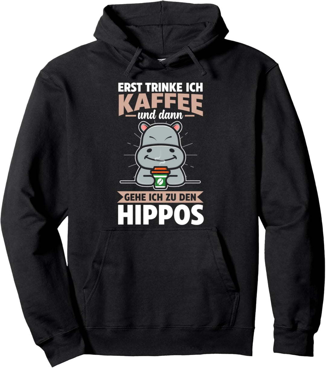 Zootier Hippo Flusspferd Pullover Hoodie
