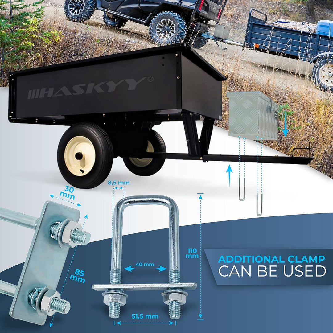 Aluminium Box Set Werkzeugkasten 485x140x200 mm inkl. 2x Spanngurte mit Ratsche 5m*27mm Befestigungs