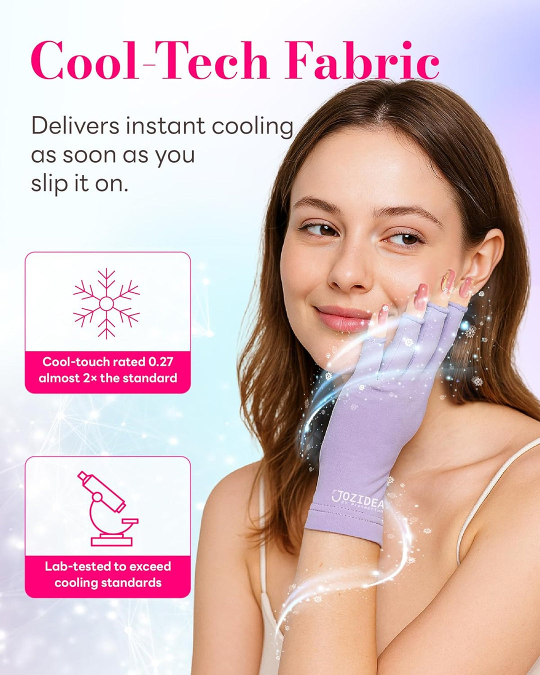 Zierliche Hände UV Handschuhe Nägel, UPF50+ UV-Schutz-Handschuhe, Fingerloses Design für Gel-Manikür