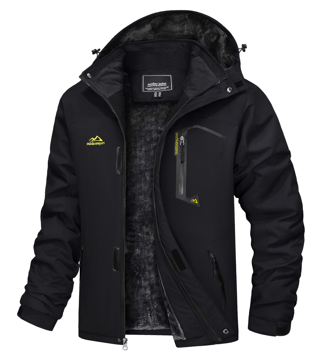 TACVASEN Herren Winter Wasserdichte Winddichte Winterjacke Warme Fleece-Futter Ski Regenmantel mit K