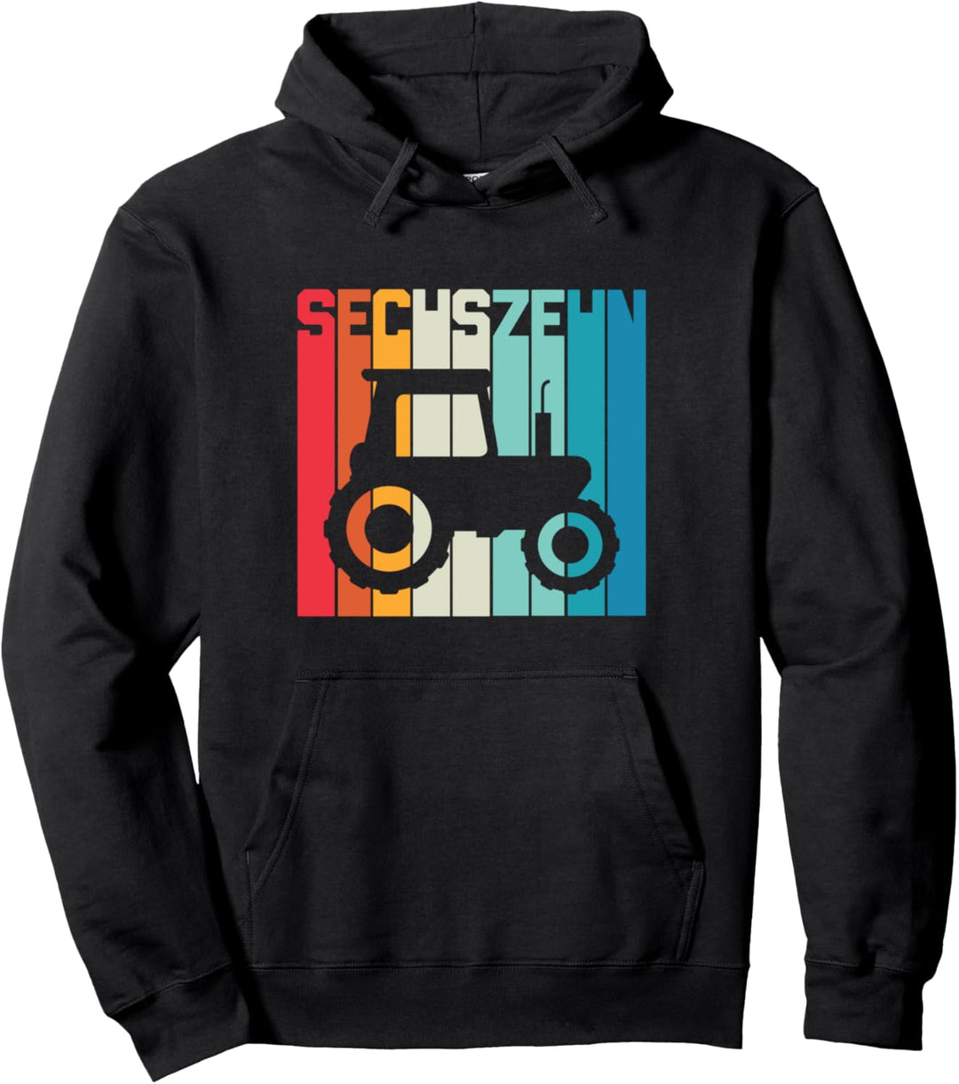 16. Geburtstag Retro Traktor Junge Trecker Bauer Landwirt Pullover Hoodie