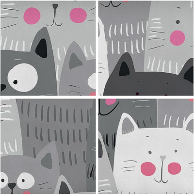 Panorama Bilder auf Leinwand 100x40cm Leinwandbild Kittys Tiere Illustration Gross Wanddeko Bild Sch