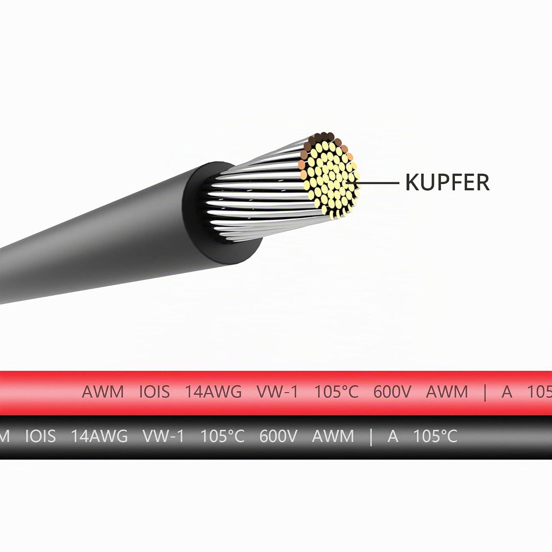 CERRXIAN 6FT Solarstecker auf XT60-Adapter-Verlängerungskabel, 14AWG XT60-Buchse auf Solarpanel-Stro