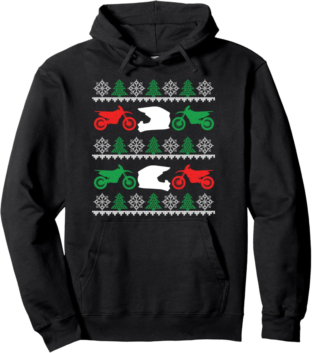 Motorrad Ugly Christmas Motocross Dirt Bike Offroad Geschenk Pullover Hoodie