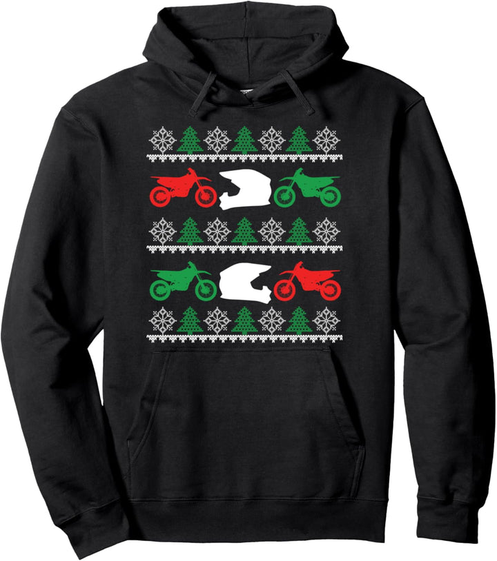 Motorrad Ugly Christmas Motocross Dirt Bike Offroad Geschenk Pullover Hoodie