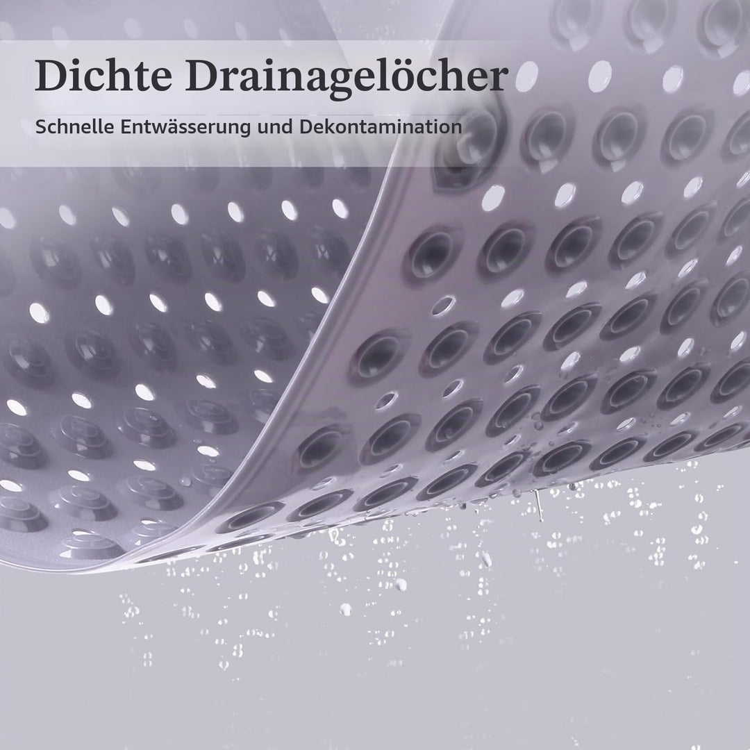 Duschmatte rutschfest 50x80cm,Antirutschmatte Dusche mit Saugnäpfen,Duscheinlage rutschfest mit Abla