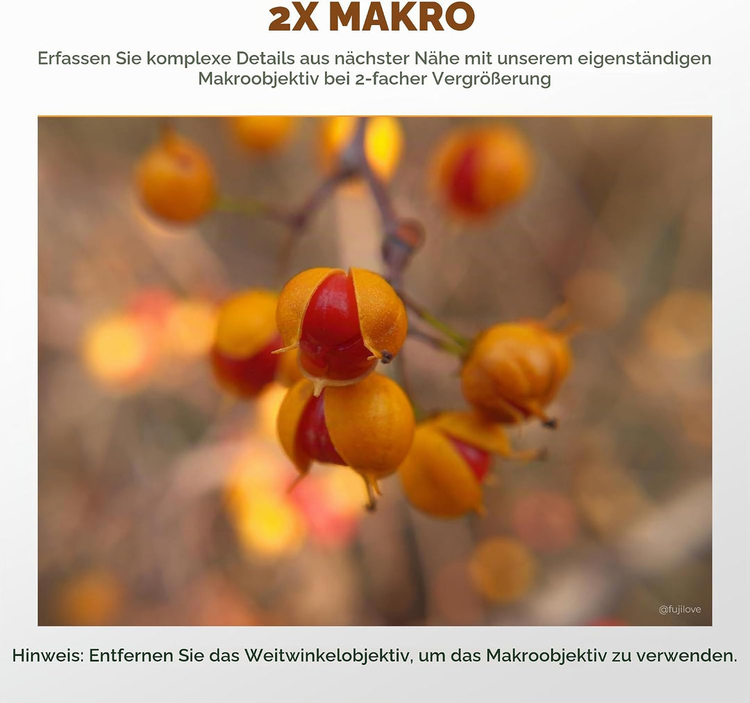 Freewell 2-in-1 Weitwinkel- &amp; Makro-Objektiv kompatibel mit Fuji X100VI/X100V - Vielseitiges Design,