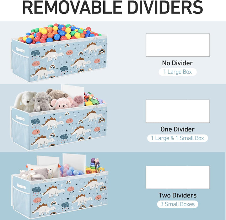 omedecal Spielzeugkiste Aufbewahrungsbox mit Deckel Kinder 96 x 32 x 40 cm, Faltbare und Platzsparen