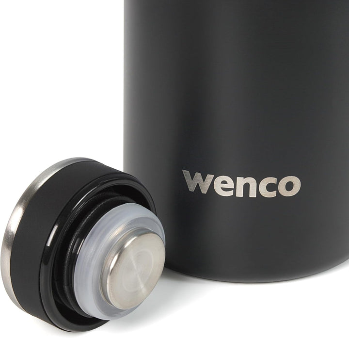 wenco Trinkflasche Edelstahl 1l / 1000ml isoliert und auslaufsicher für kalte und heisse Getränke au