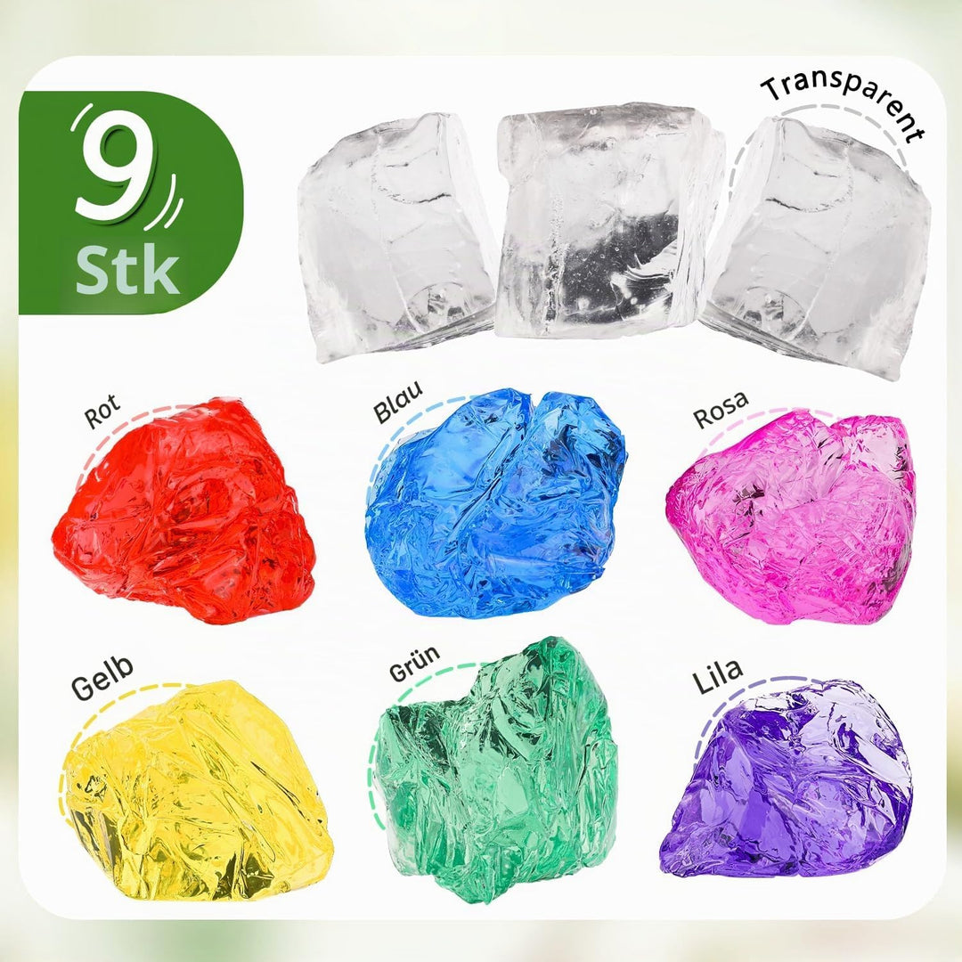 Gel Wachs Kerzen Bausatz,9pcs–7 Farben weiches Geleewachs für Gelwachskerzen, inklusive Dochte, Doch