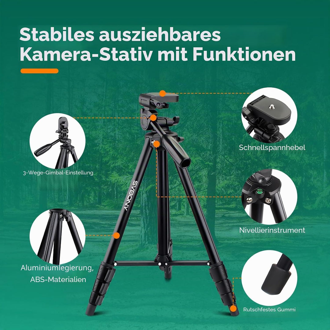 Svbony SV28 25-75x100mm Spektiv mit Stativ, Grosses Sichtfeld, Helle und Klare Bilder, HD BAK4 Porro
