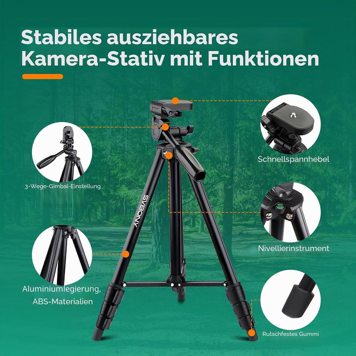 Svbony SV28 25-75x100mm Spektiv mit Stativ, Grosses Sichtfeld, Helle und Klare Bilder, HD BAK4 Porro