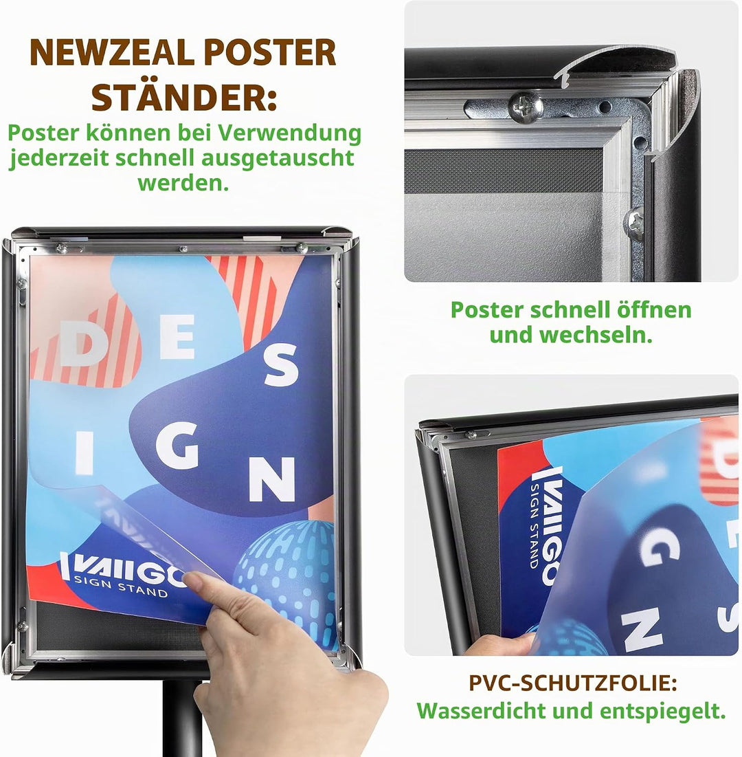 NewZeal Heavy Duty plakatständer Infoständer A4 posterständer schild ständer A4 Verstellbarer stehen