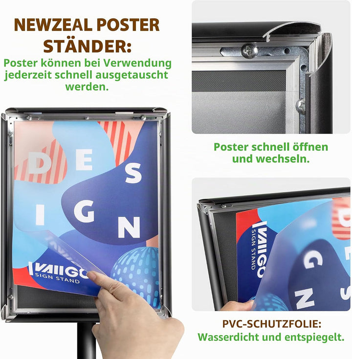 NewZeal Heavy Duty plakatständer Infoständer A4 posterständer schild ständer A4 Verstellbarer stehen