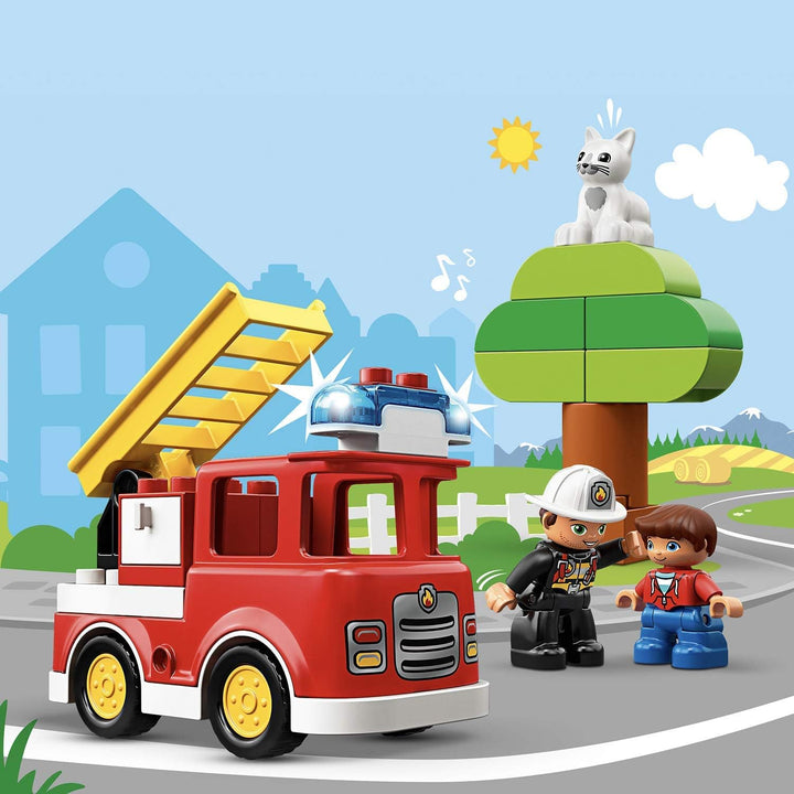 LEGO 10901 DUPLO Feuerwehrauto, Feuerwehr Spielzeug für Kleinkinder im Alter von 2-5 Jahren mit Lich