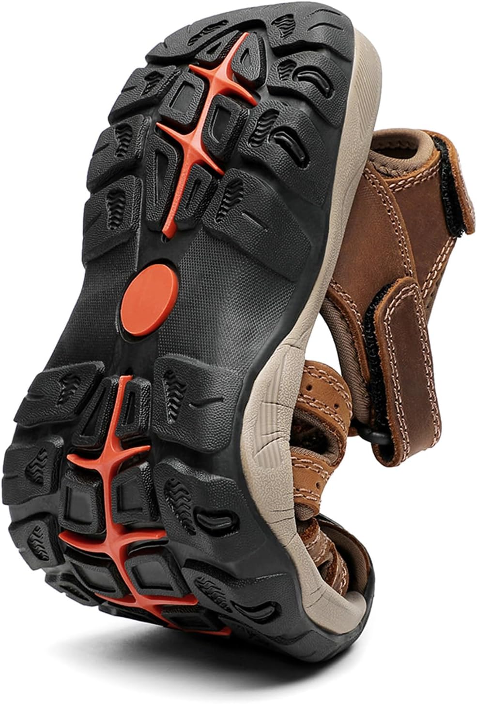 FLARUT Sandalen Herren Outdoorsandalen Sommer Wanderschuhe Trekkingsandalen Leder Strand Wandersanda