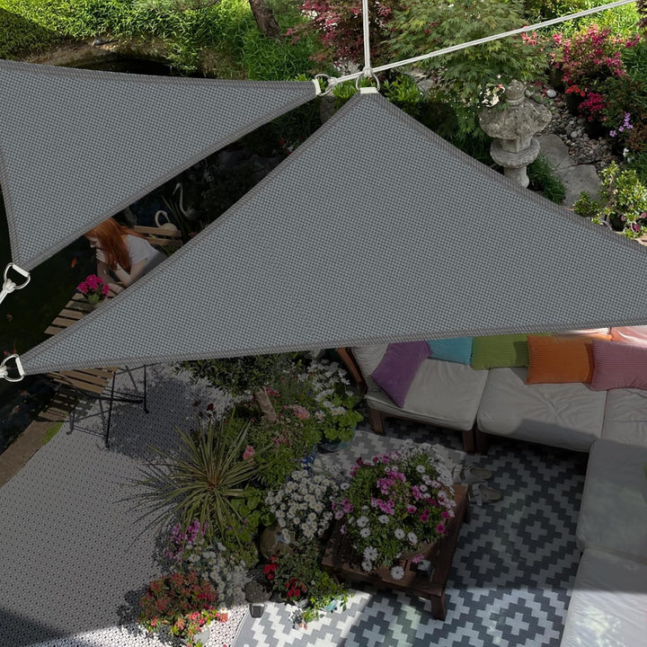 Sonnensegel, Sonnensegel Dreieckig 4x4x4m Mit Befestigung, Sun sail Wasserdicht Sonnenschutz UV Schu
